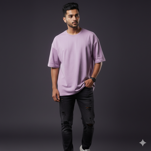 Premium Oversized 100% Cotton Lavender tshirt